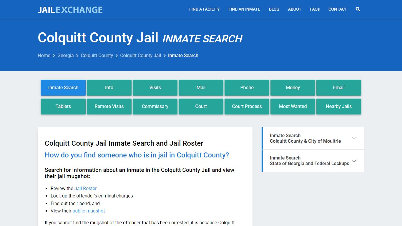 Inmate Search: Roster & Mugshots - Colquitt County Jail, GA - Jail Exchange