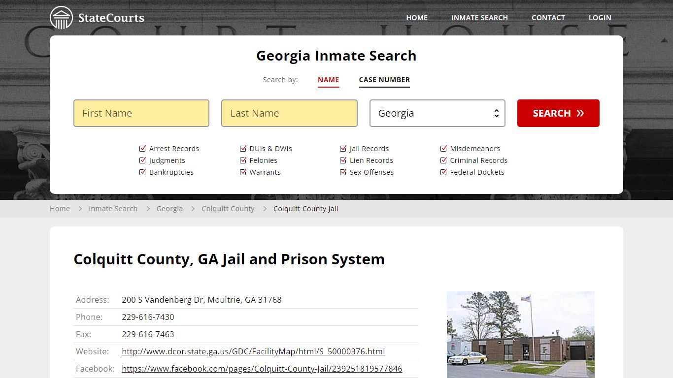 Colquitt County Jail Inmate Records Search, Georgia - StateCourts